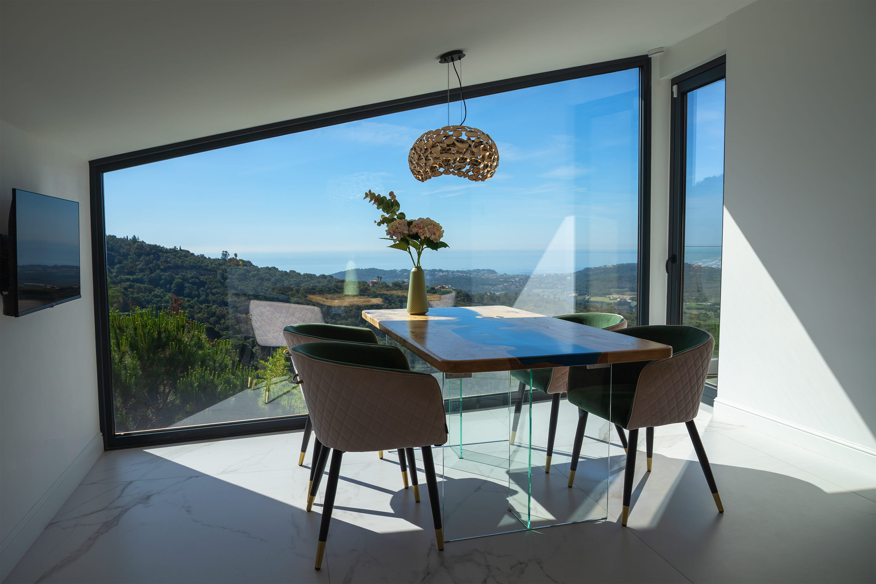 Dining area with panoramic sea view